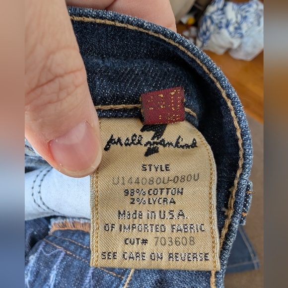 7 For All Mankind Women's Buttonfly Classic Bootcut Jeans, Size 30.  28" Inseam - Picture 5 of 10